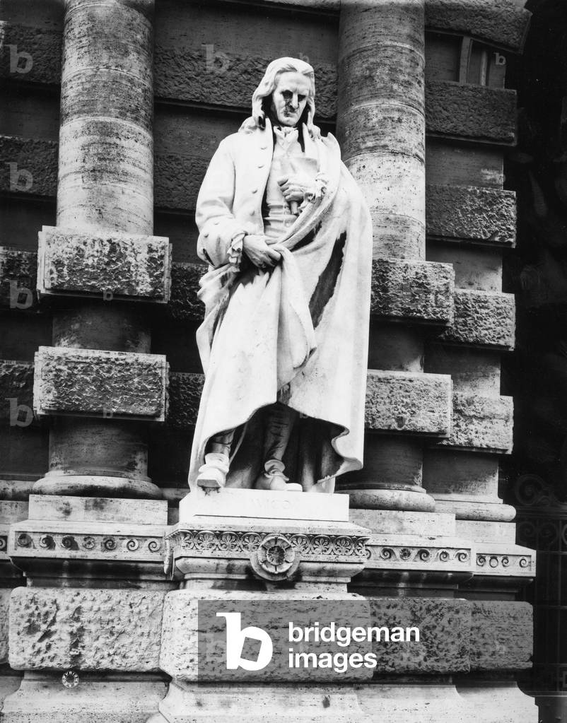 Statue of Giambattista Vico (1668-1744) (marble) (b/w photo)