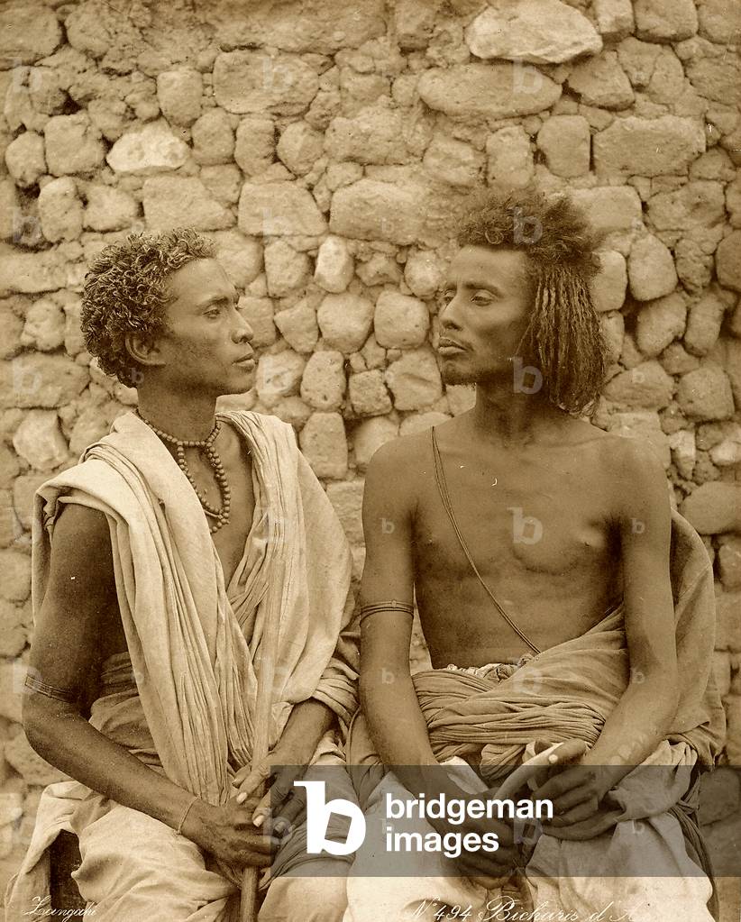 Portrait of two young Egyptians, 1880 (print on double-weight paper)