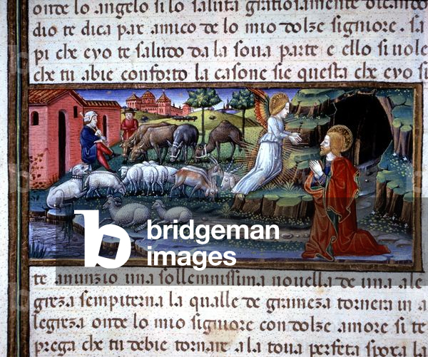 Annunciation of the Angel to Joachim (vellum)