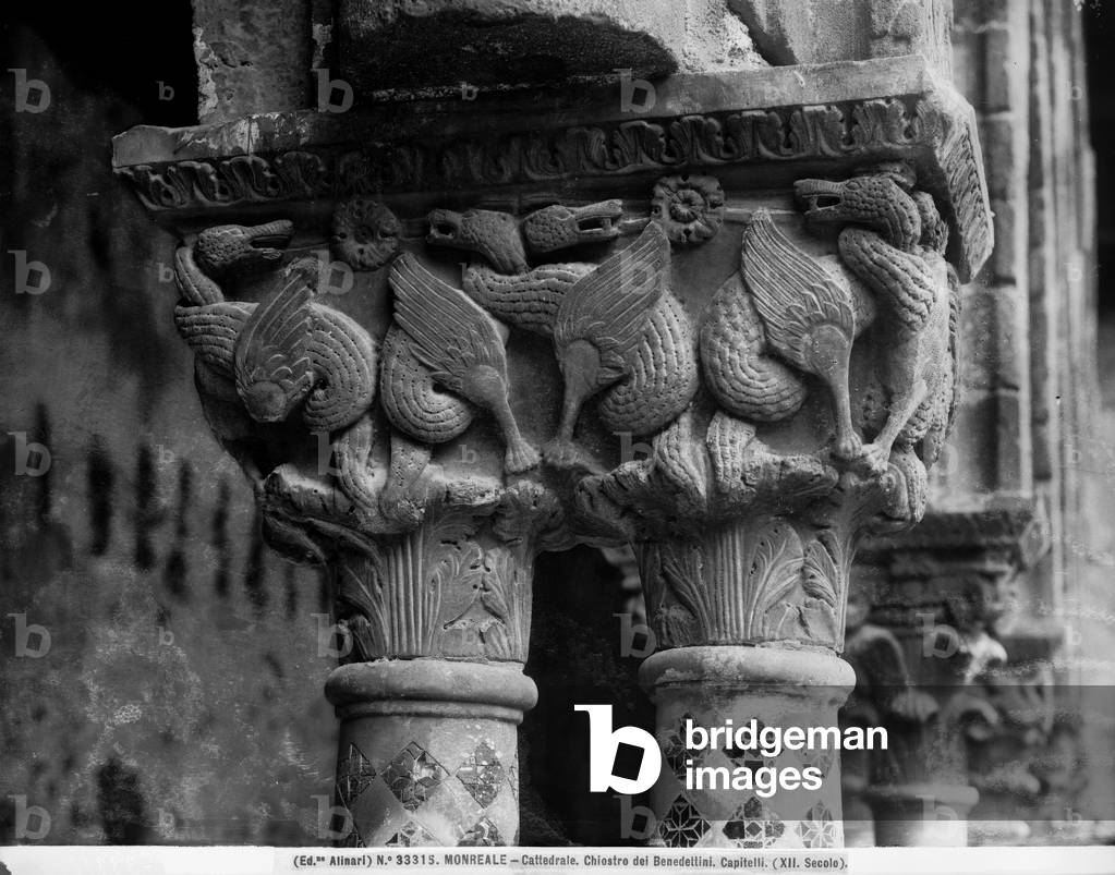 Some capitals of the cloister of the Cathedral of Monreale