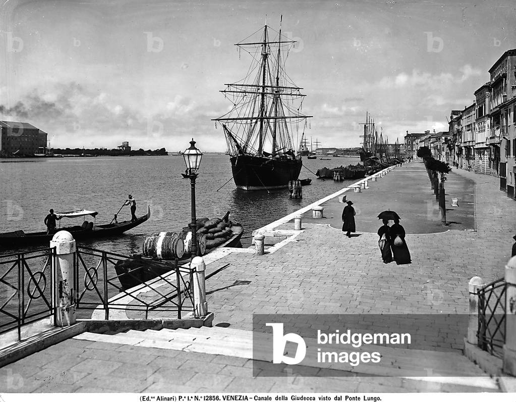 The Giudecca Canal, in Venice, seen from the Ponte Lungo