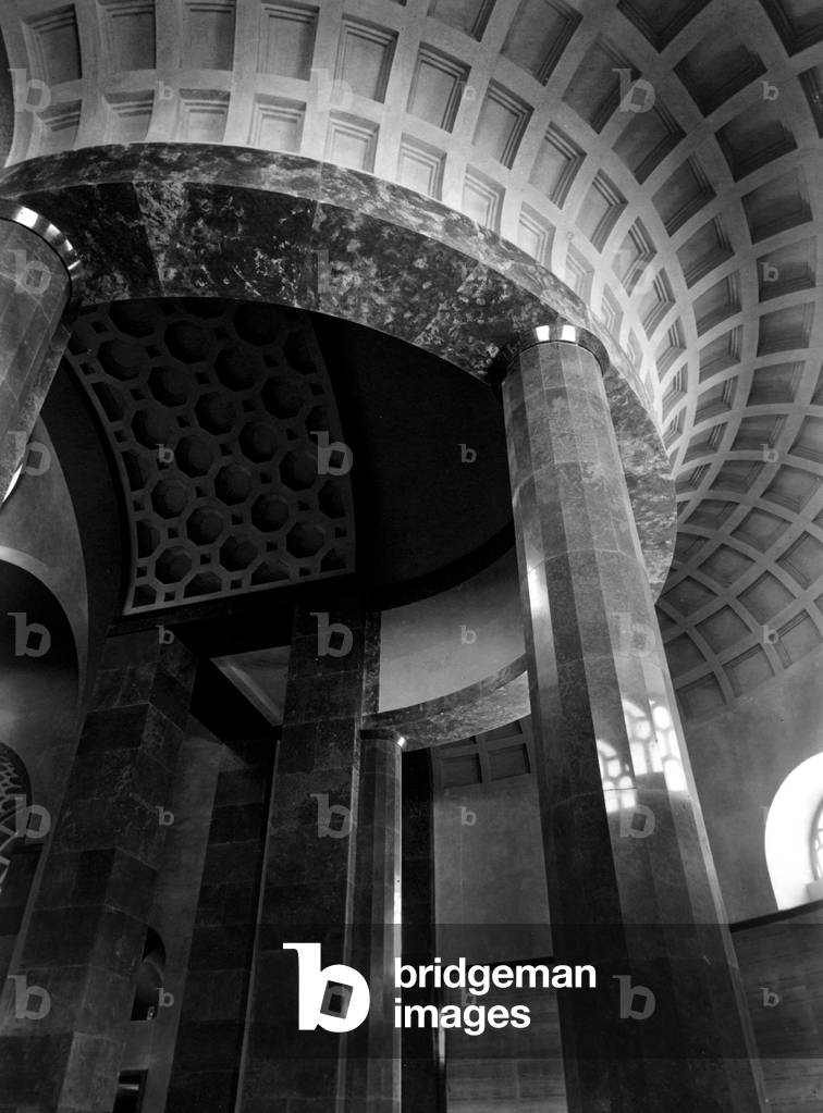 Detail of the ceiling of the Temple-Ossuary of the Fallen of Italy.  Architecture carried out according to the plans of Limongelli and Valle, built in the Piazzale XXVI Luglio in Udine