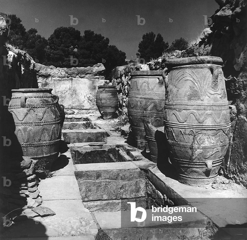 Remains of the Palace of Knossos, on the island of Crete, Greece