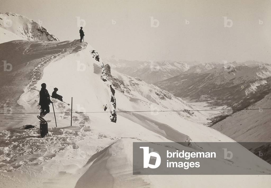 Mountaineer on Galibier Pass in the French Alps