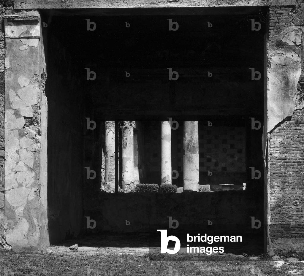 The House of the Faun in Pompeii (b/w photo)