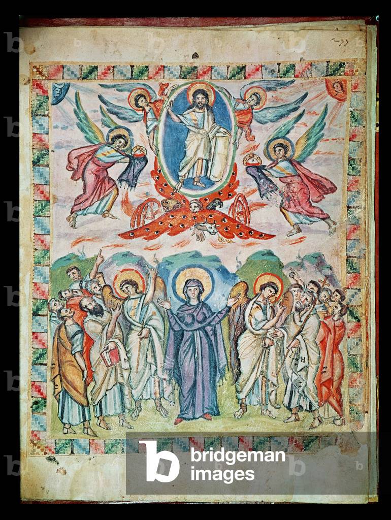 Ms Plt 1 56 The Ascension, from the Rabula Gospels, 586 AD (vellum)