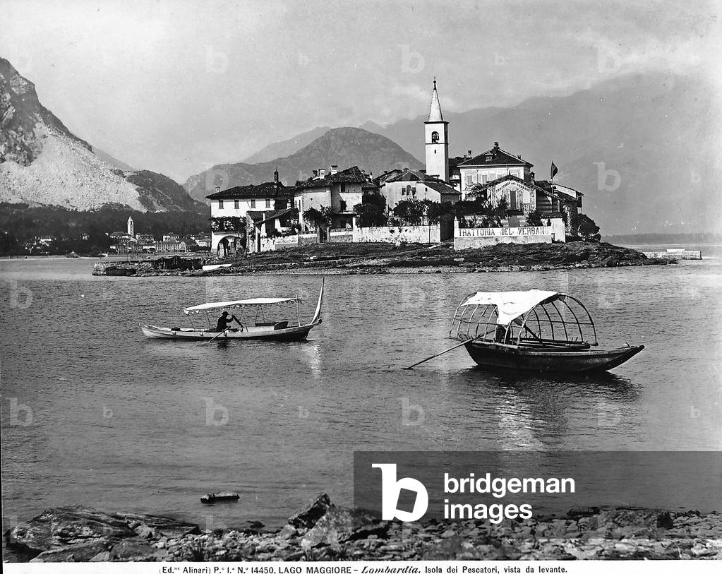 View of the little island of the Fishermen, or the Superior, on Lake Maggiore