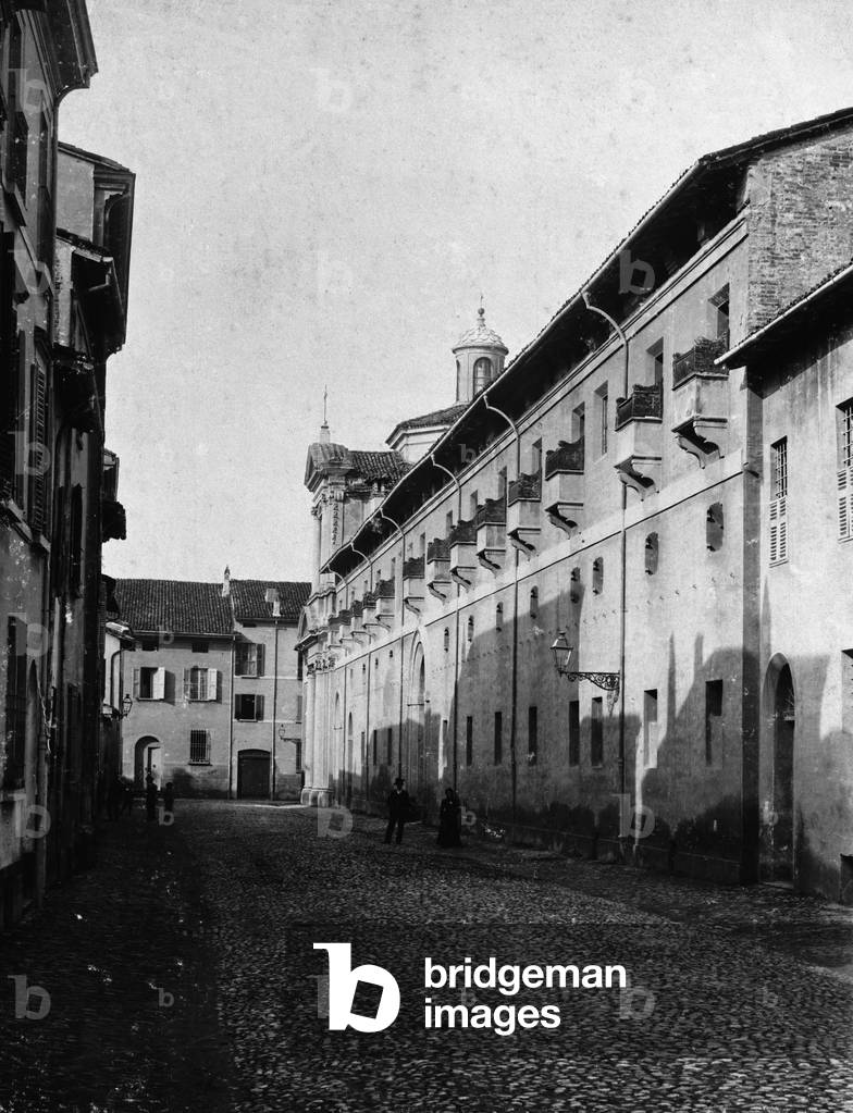 Ancient view of Imola street: photographic reproduction of 1963