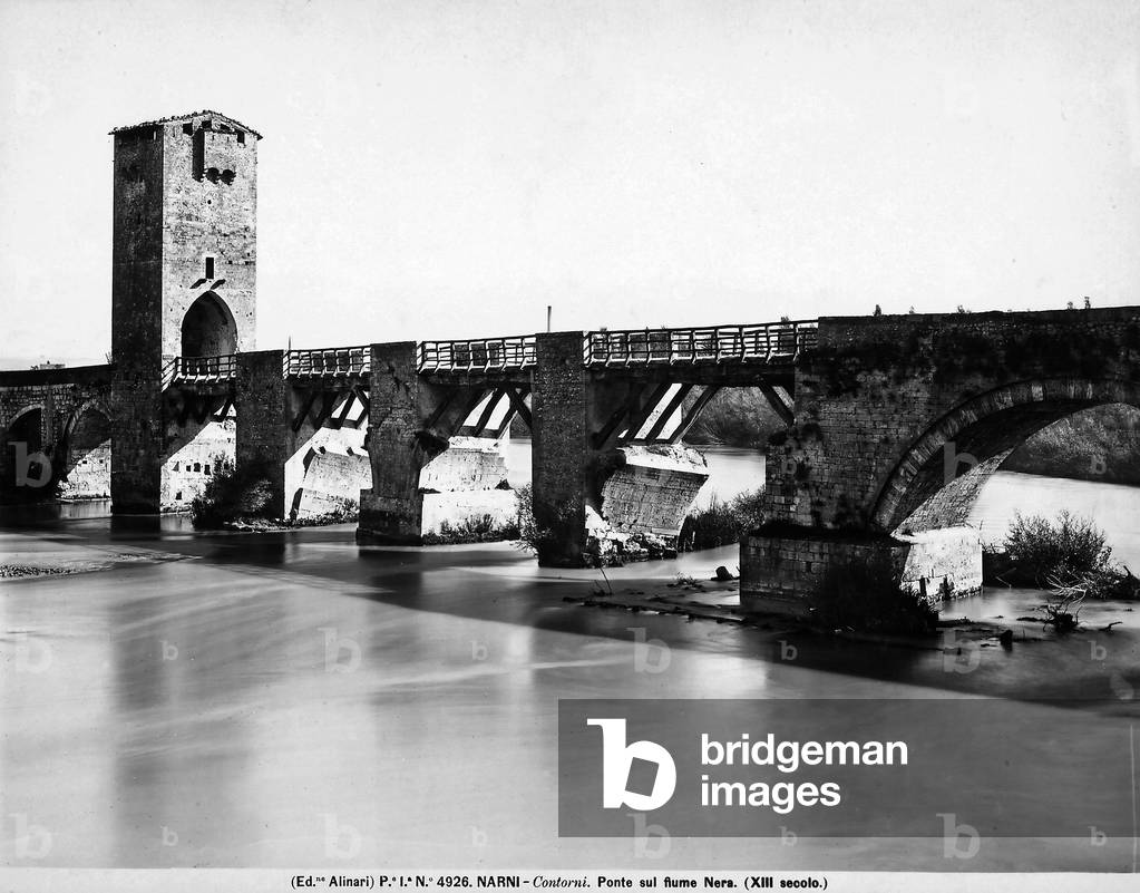 View of a XIII c. bridge on the river Nera, near Narni.