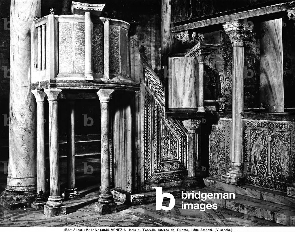 The two ambos of the Cathedral of Santa Maria Assunta, on the island of Torcello, near Venice