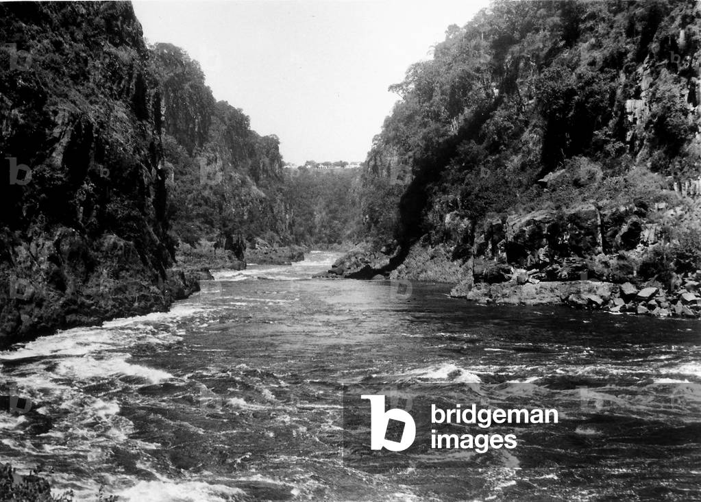 View of Victoria Falls in Zambia: the gorge under the falls