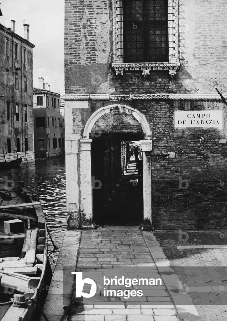 View of a step along a Venetian canal