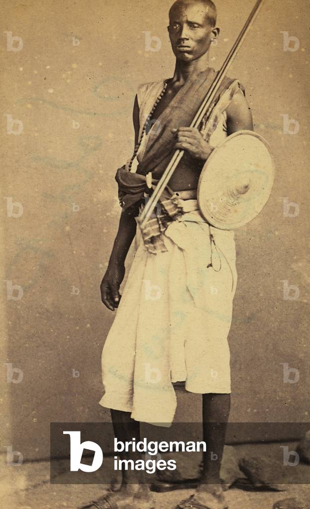 Portait of an African warrior, 1880 (print on double-weight paper)