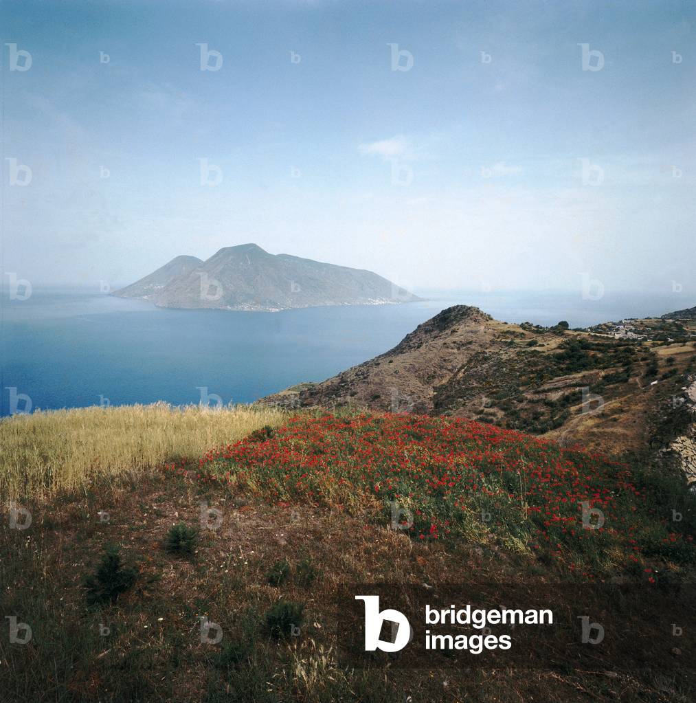 View of Lipari, 1968 (b/w photo)