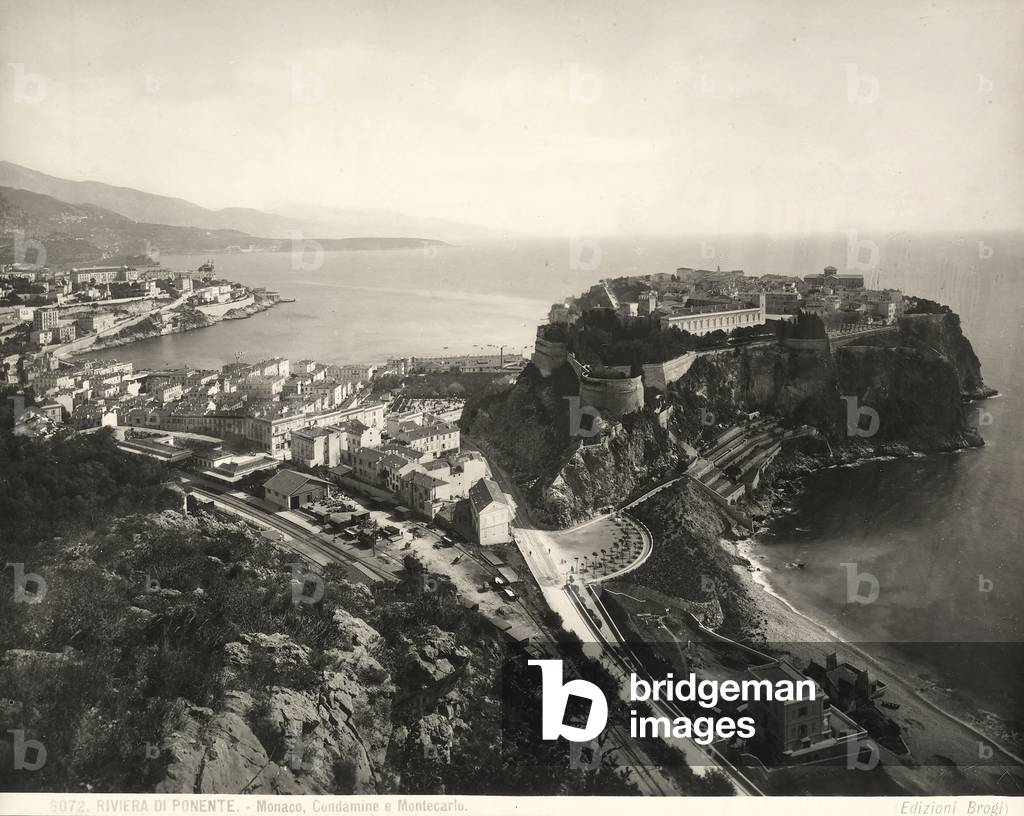 Panoramic view of Monaco, 1890 ca. (b/w photo)