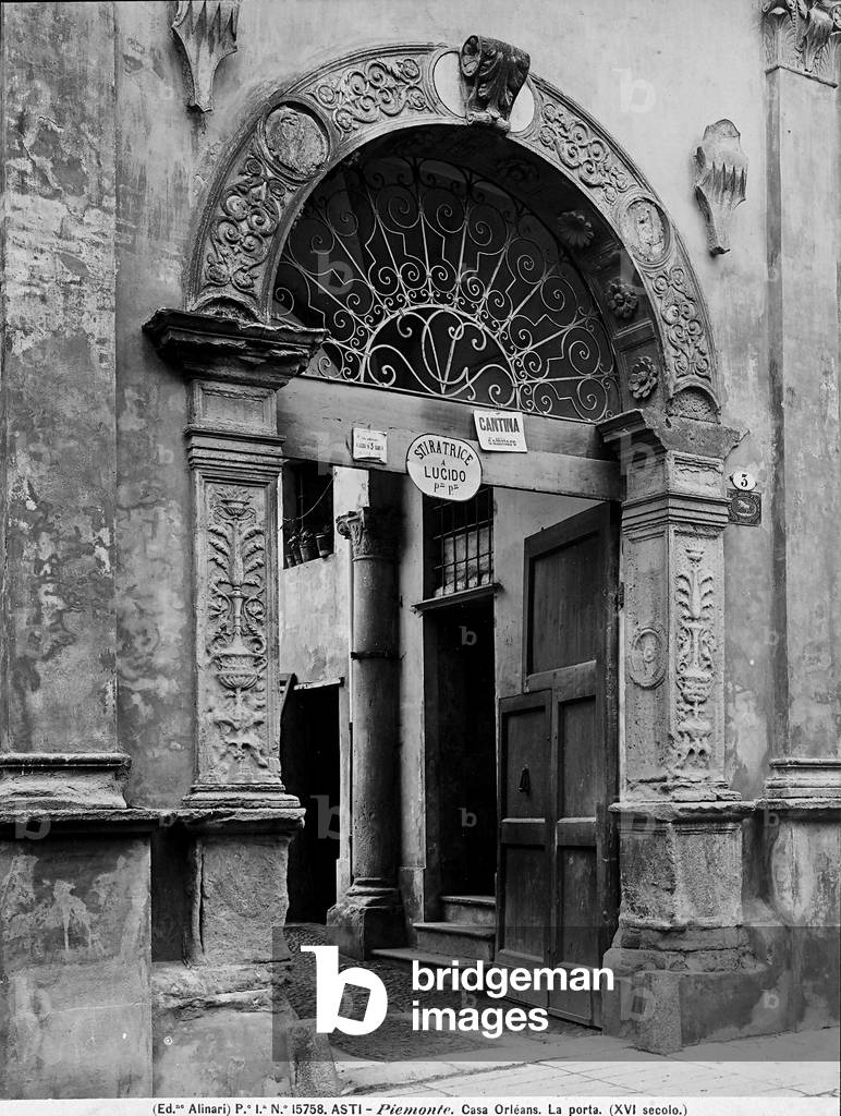 The door of the Orléans House, at Asti
