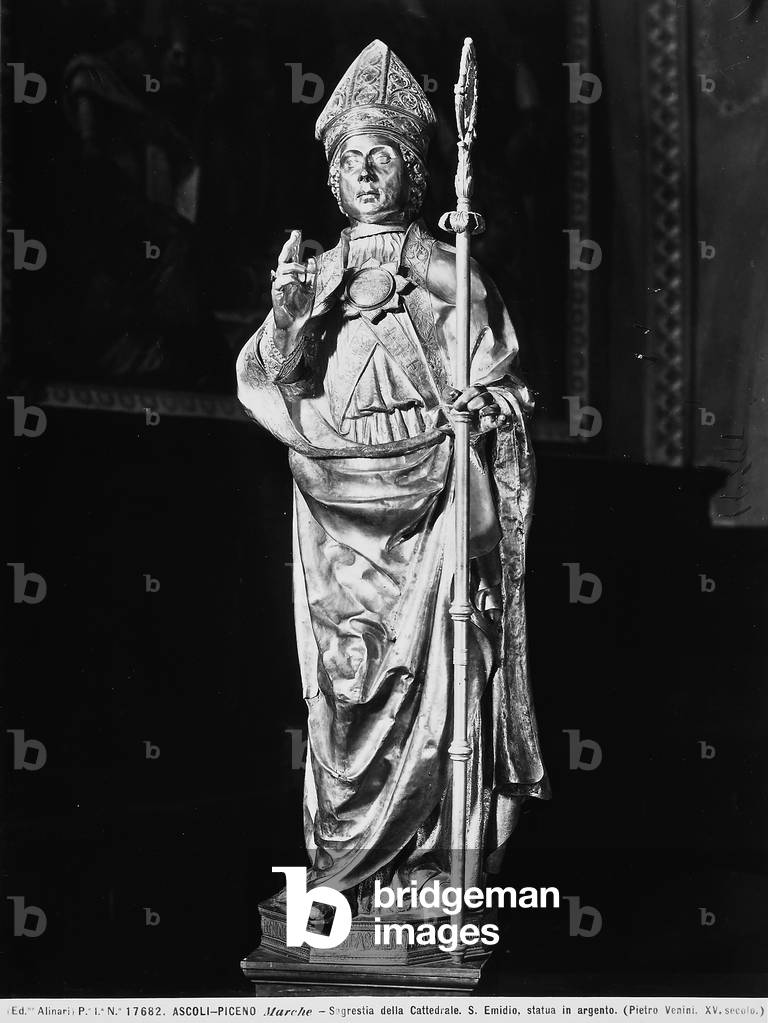Silver statue of S. Emidio, attributed to Pietro Vanni, located in the Sacresty of the Cathedral, Ascoli Piceno