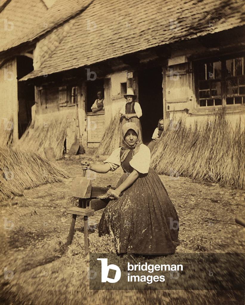 A farmer working in the village of Baldingen in Germany,  1880 (print on double-weight paper)
