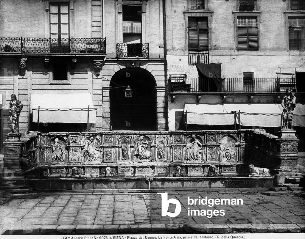 Gaia Fountain in Piazza del Campo, in Siena. Copy by Tito Sarrocchi from the original by Jacopo della Quercia