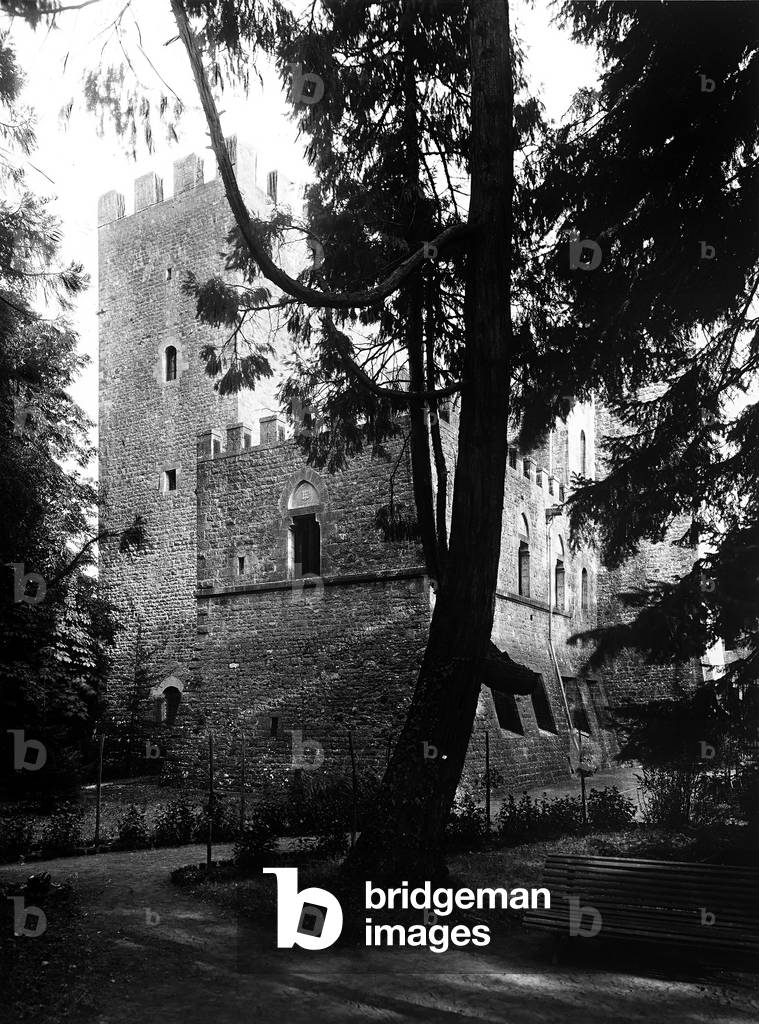 Detail of the castle of Brolio, owned by the Ricasoli barons, in the Chianti region