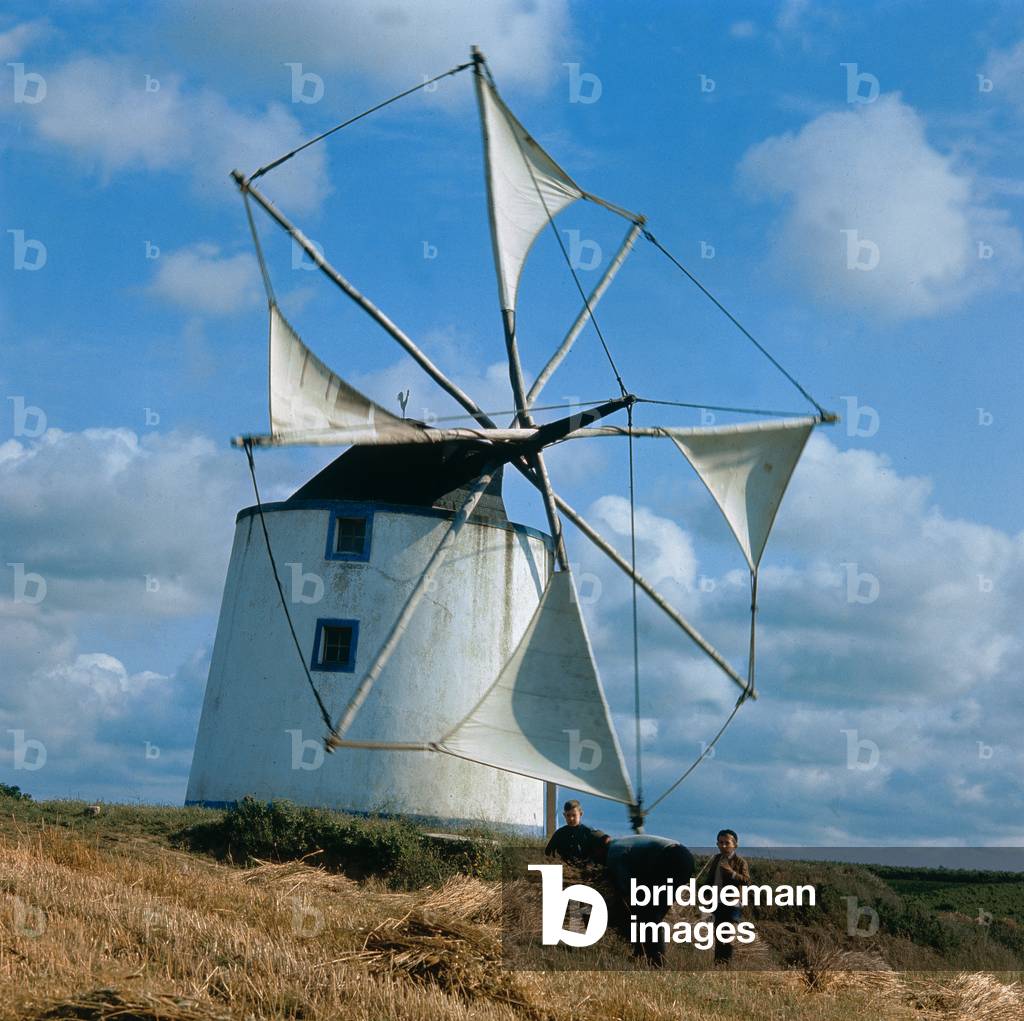 A wind mill in the Portuguese countryside
