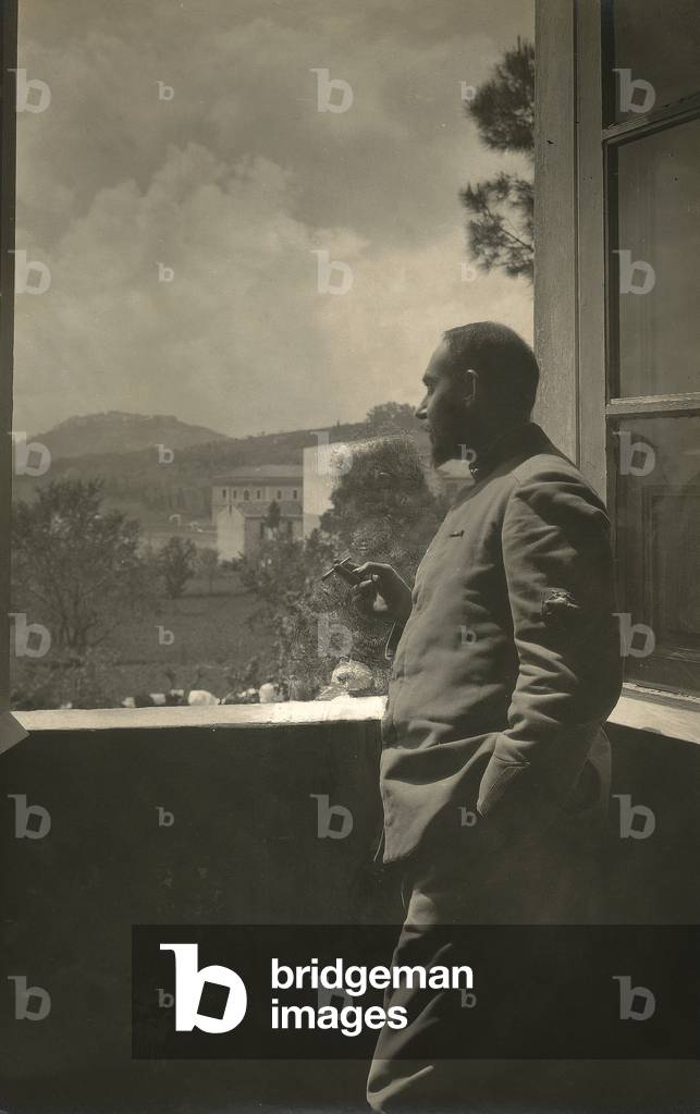 Portrait of Alfredo Trombetta in uniform with a cigarette in hand