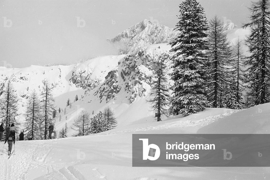 Snowy mountain landscape, Cortina d'Ampezzo