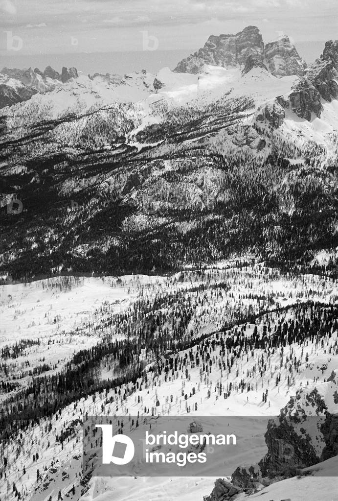 Snowy mountain landscape, Cortina d'Ampezzo