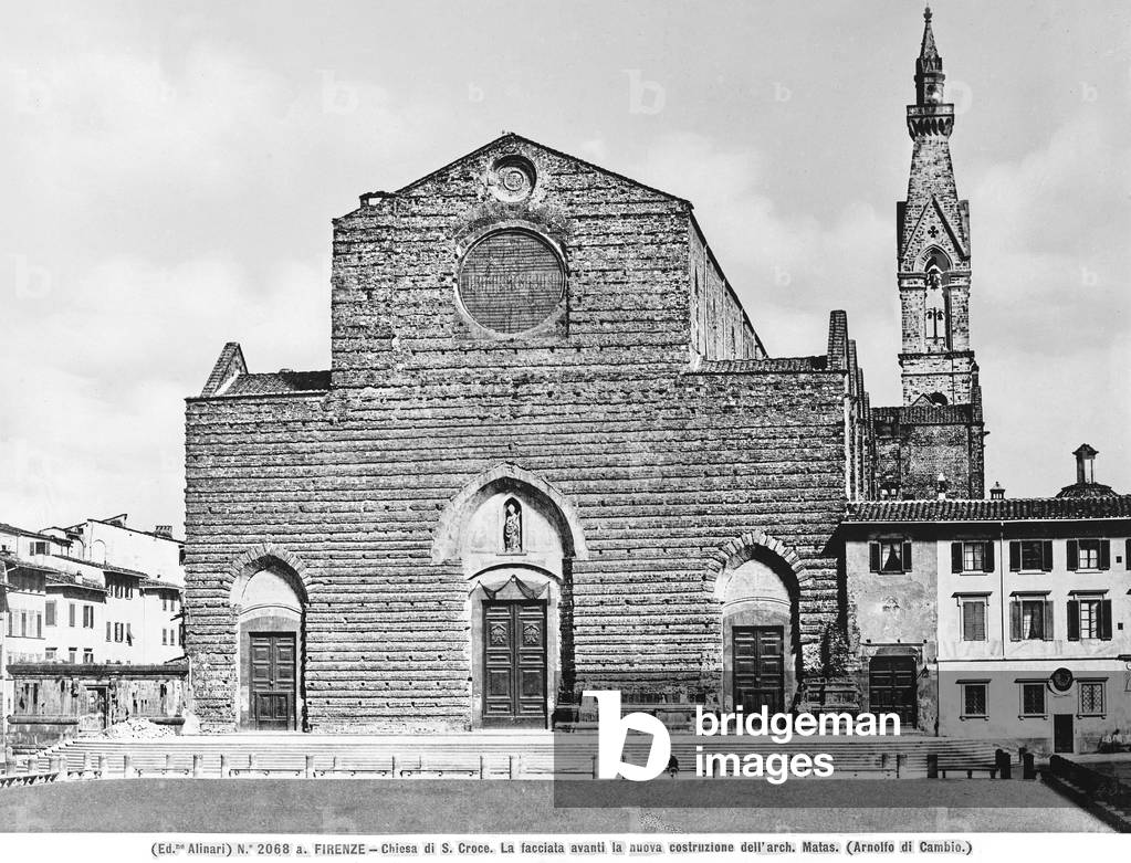 The Basilica of Santa Croce, before the façade was put on by the architect Nicolò Matas from 1853-1863, Florence