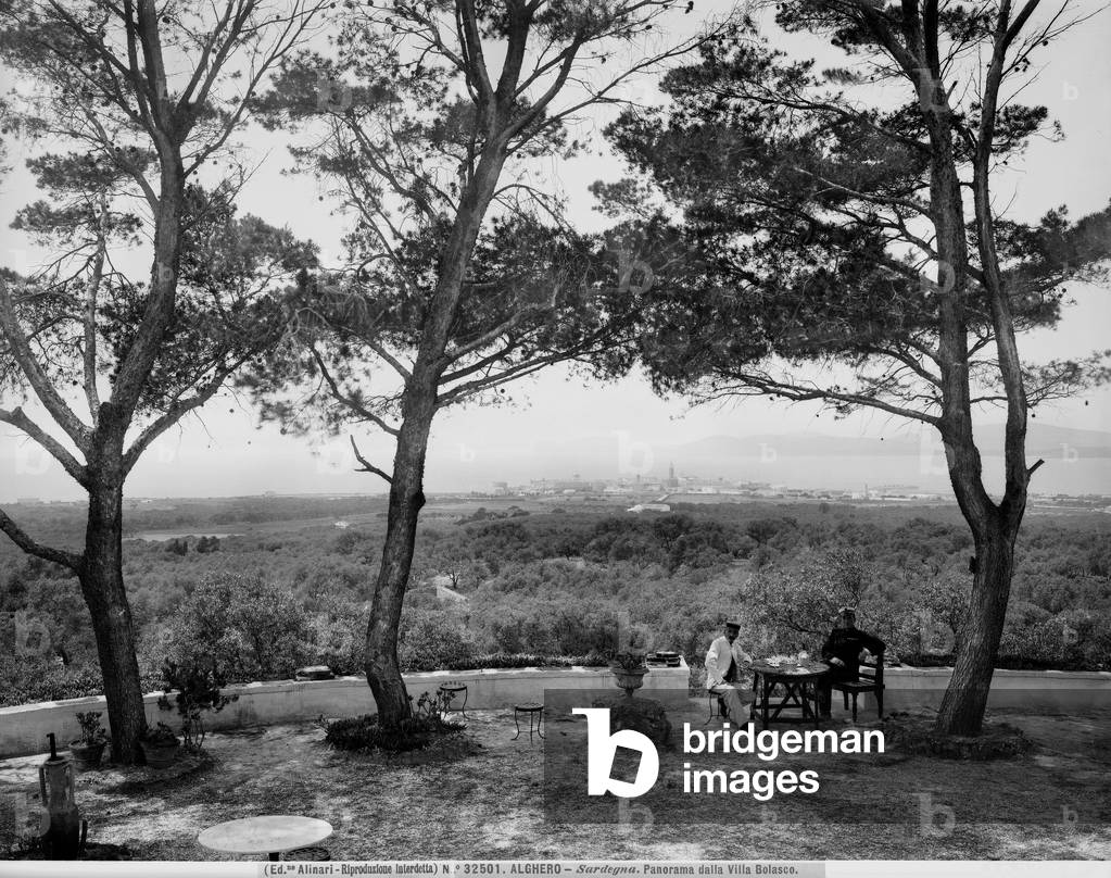 Panoramic view of Alghero from Villa Bolasco, Sassari