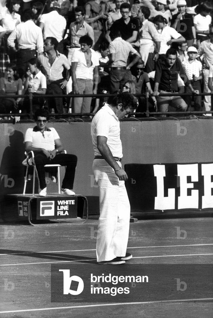 The tennis player Nicola Pietrangeli, Coppa Davis, 1976
