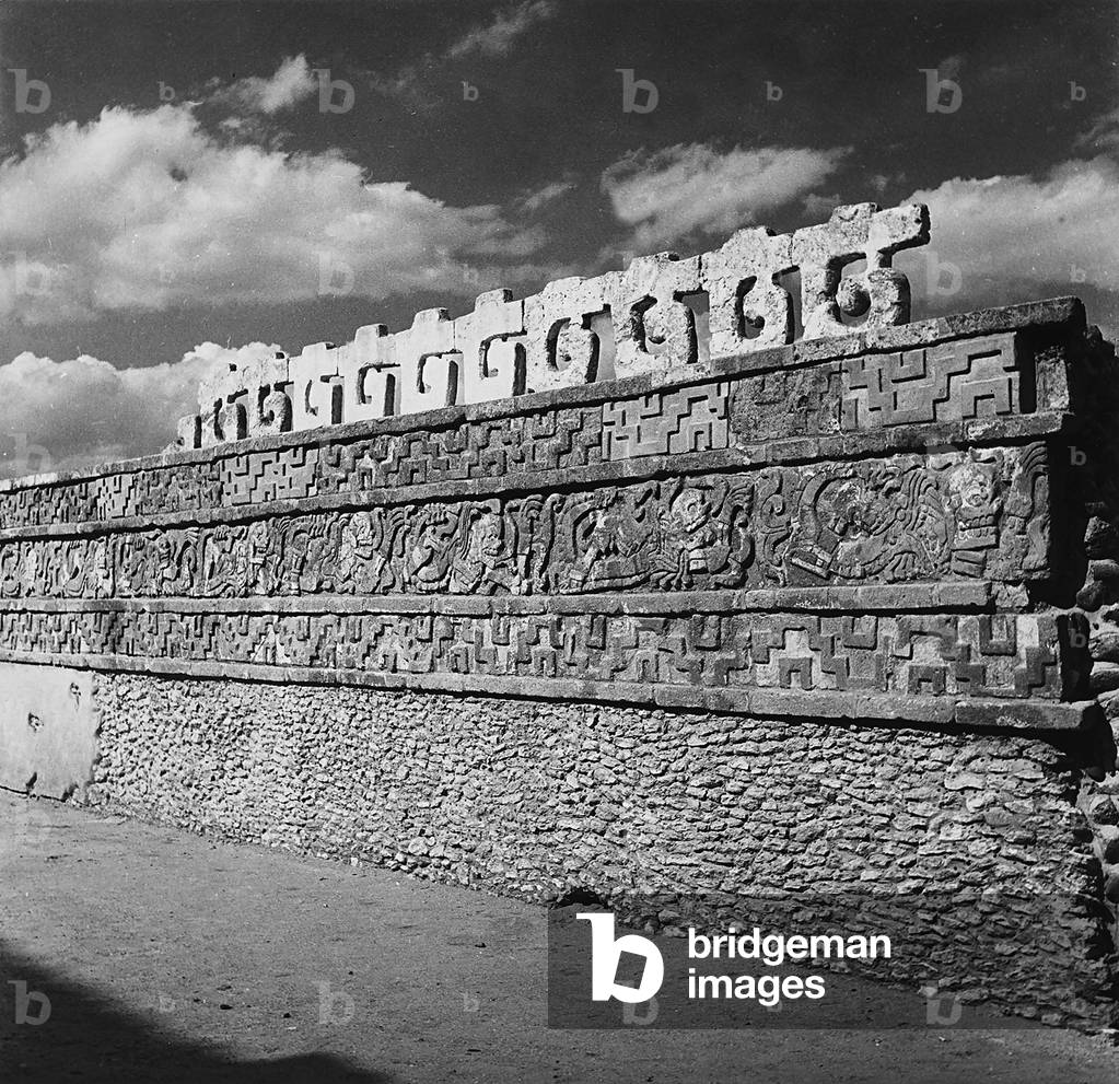 Remains of the Serpent Wall (Coatepantli) in Tula