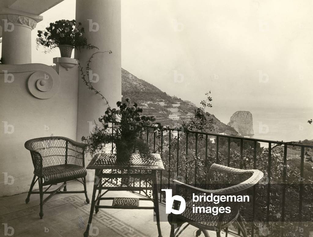 goats, grand horel quisisana, sea view from the terraces, 1940