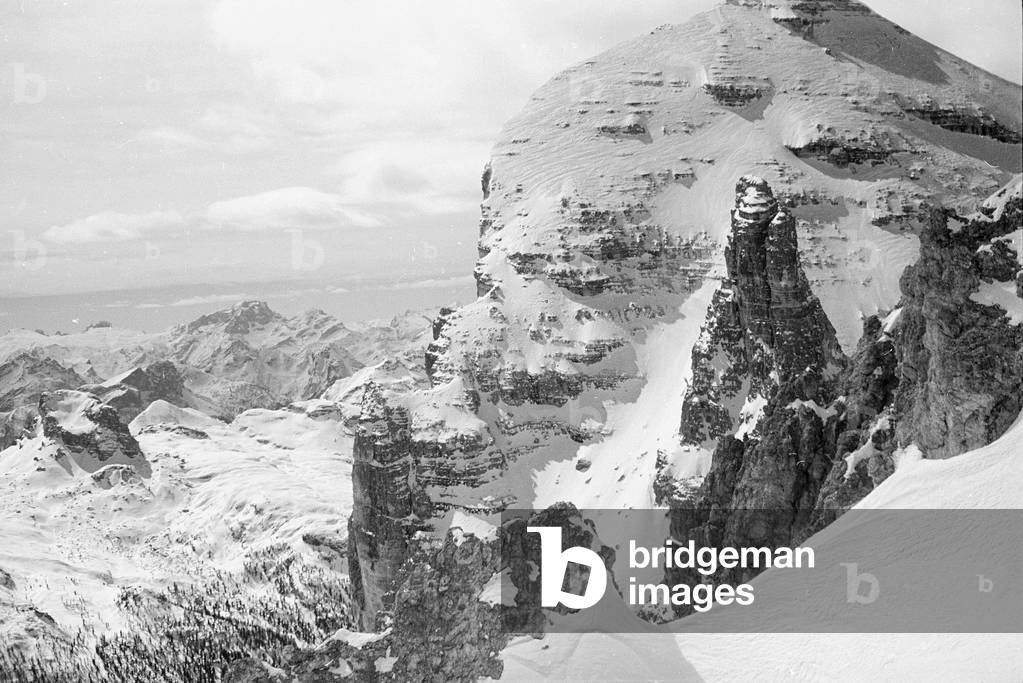 Snowy mountain landscape, Cortina d'Ampezzo