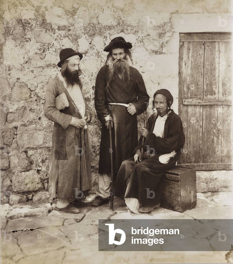 Portrait of three Jewish men in Jerusalem