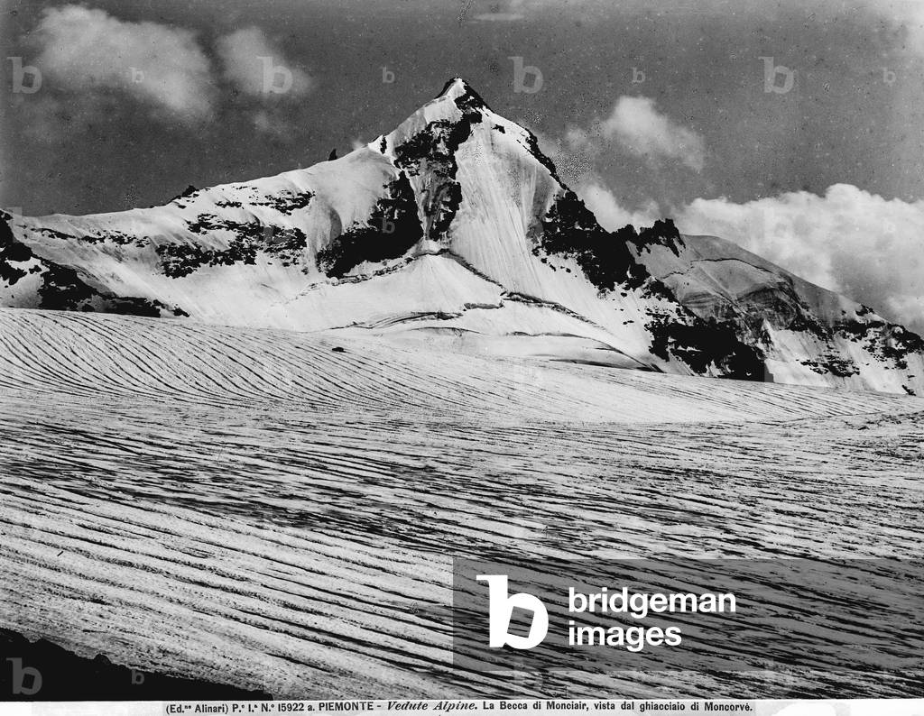 Alpine view. La Becca di Monciair taken from the glacier of Moncorve. Gran Paradino, Piemonte