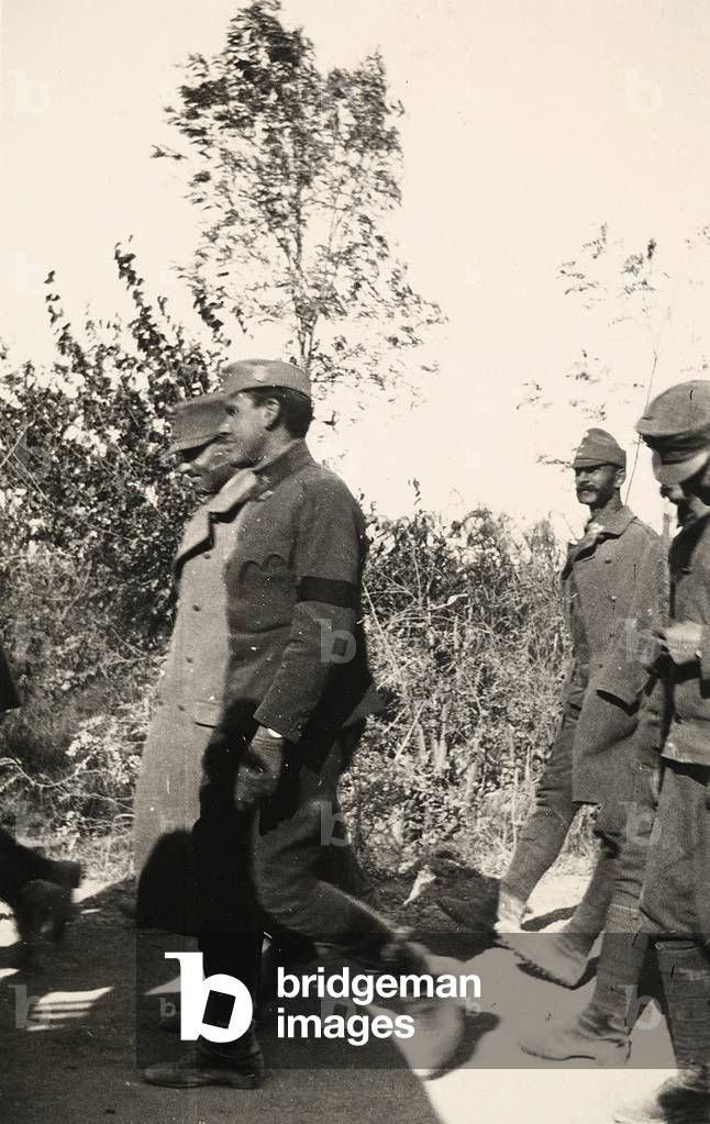 Prisoners during WWI (b/w photo)