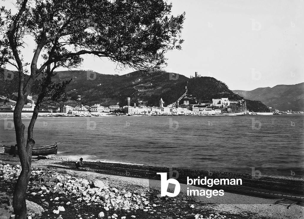 Panoramic view of Noli, a town in the province of Savona
