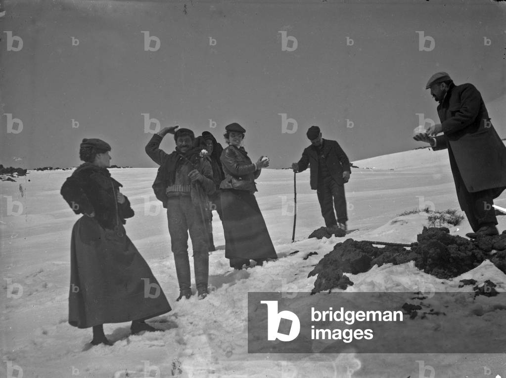 Group of hikers on Mount Etna