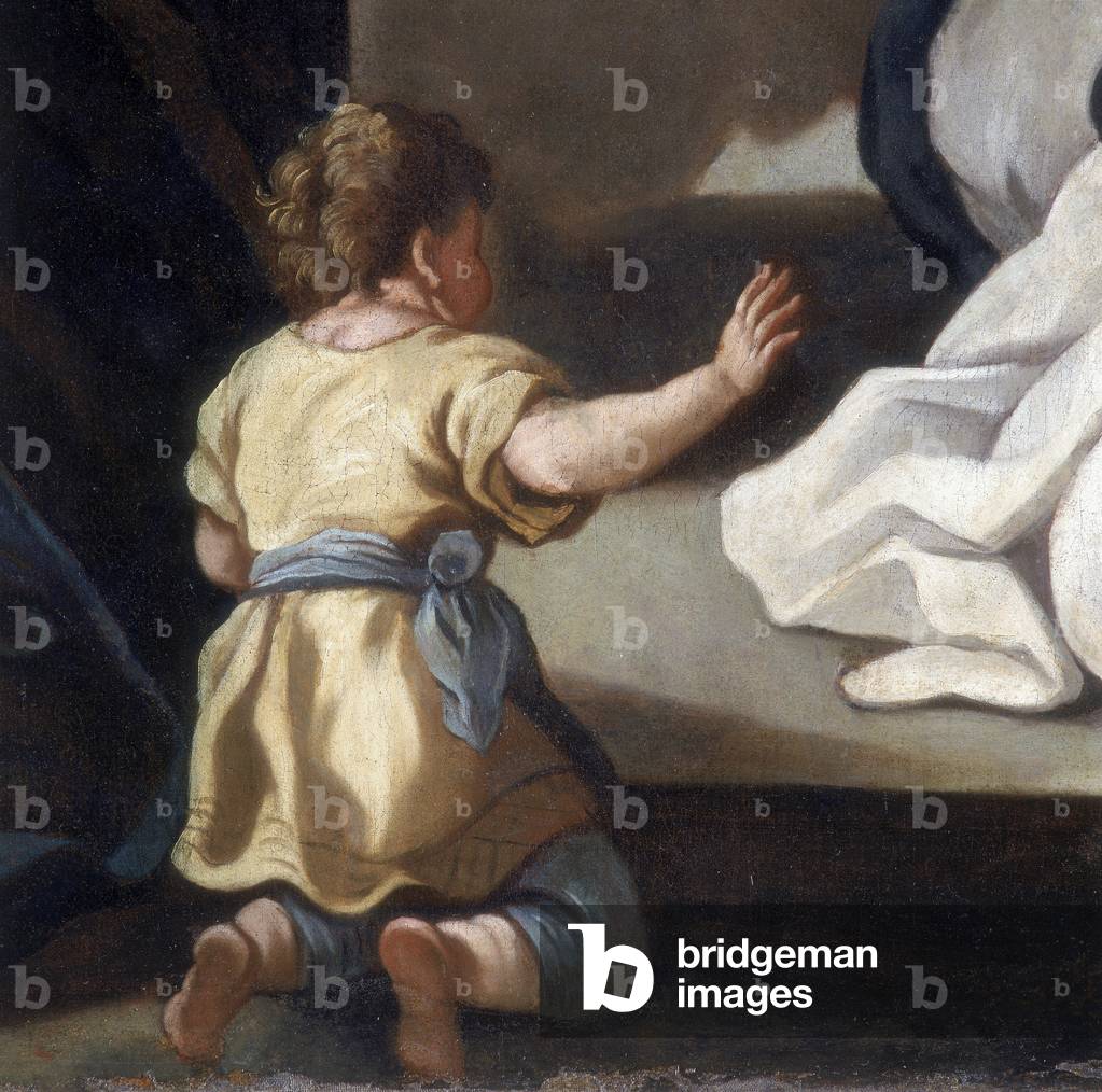 Detail of the painting depicting the Madonna of the Rosary with Saints Dominik and Catherine of Siena