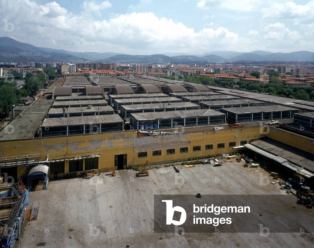 Buildings within the FIAT complex in Novoli, Florence. The photograph was shown at the exhibition, Firenze.
