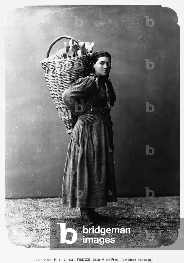 Ladle vendor in costume typical of Friuli Venezia Giulia