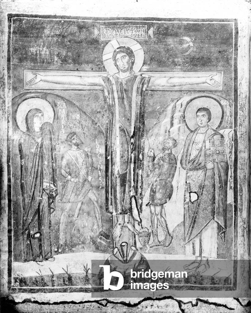 The Crucifixion (fresco) (b/w photo)