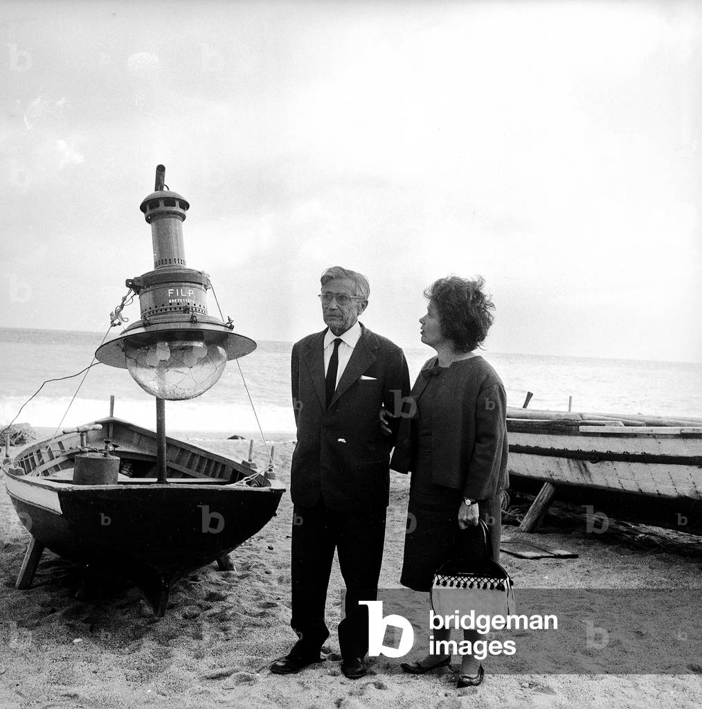 On the coast of Crotone, Calabria, Italy, 1965 (b/w photo)