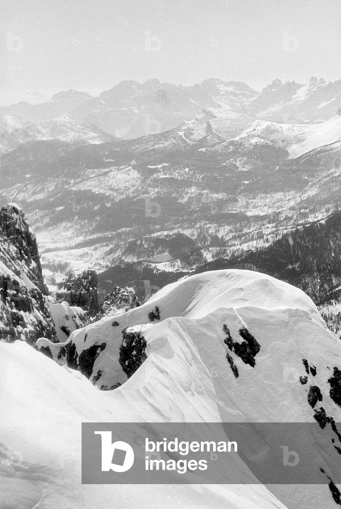 Snowy mountain landscape, Cortina d'Ampezzo