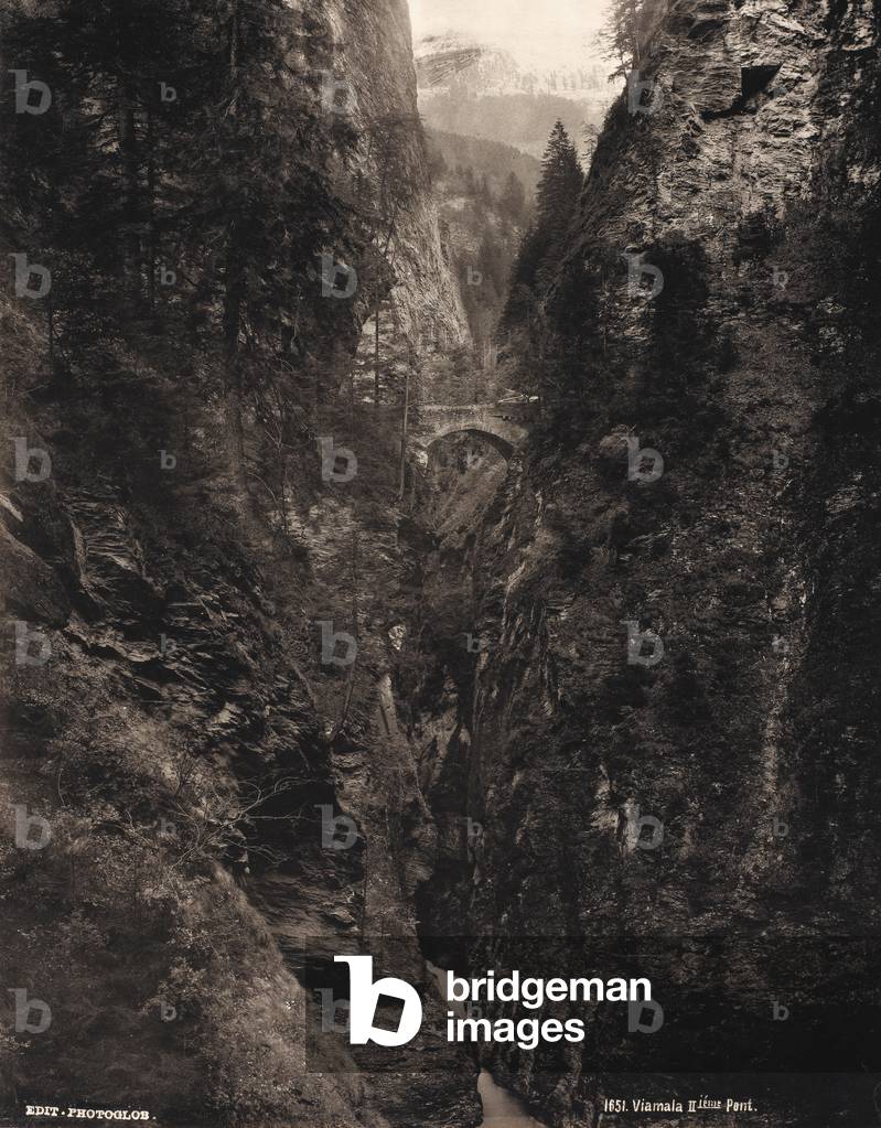 Bridge of the Via Mala (or Viamala), in the gorge of the Hinterrhein River, Canton of Graubünden