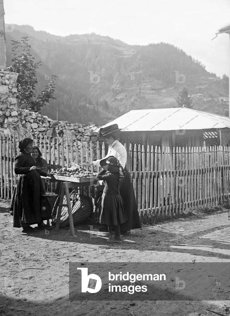 Street vendor of fruit on a street in Tyrol