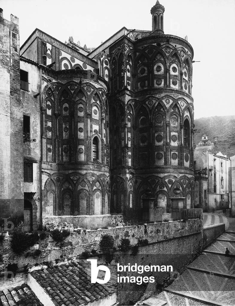 View of the apses of the cathedral of Monreale in Palermo