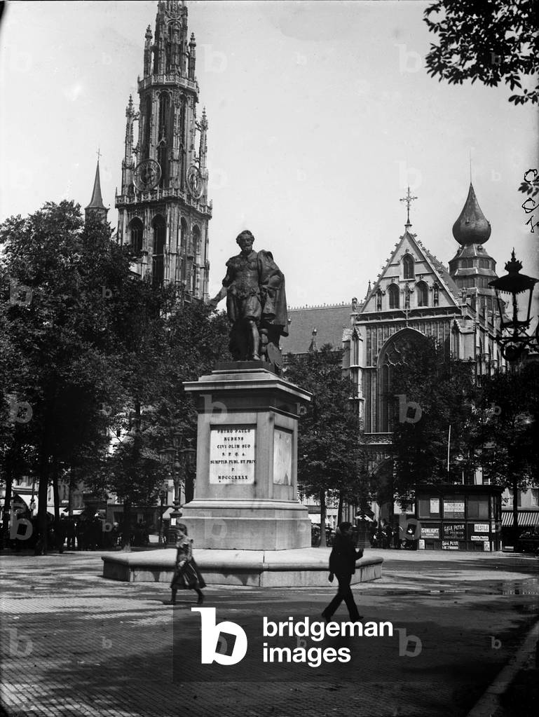 Monument of Peter Paul Rubens in Antwerp on Groenplaats