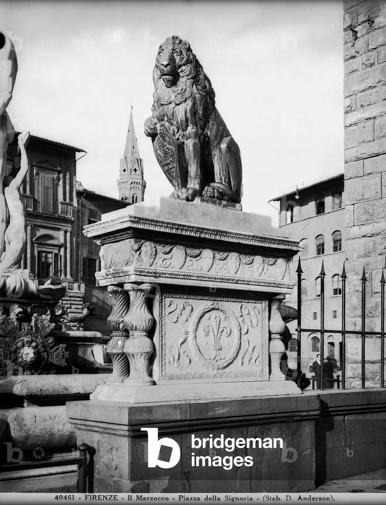Marzocco, stone, Donato di Niccolò di Betto Bardi, called Donatello, already in Piazza della Signoria, since 1885 in the Bargello National Museum, Florence
